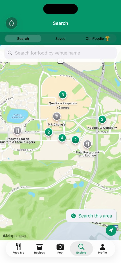 Explore nearby restaurants on a map
